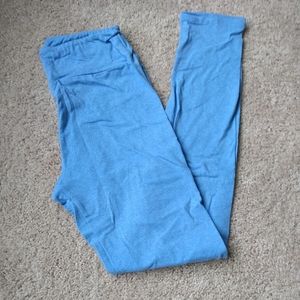 Lularoe OS solid heathered blue leggings